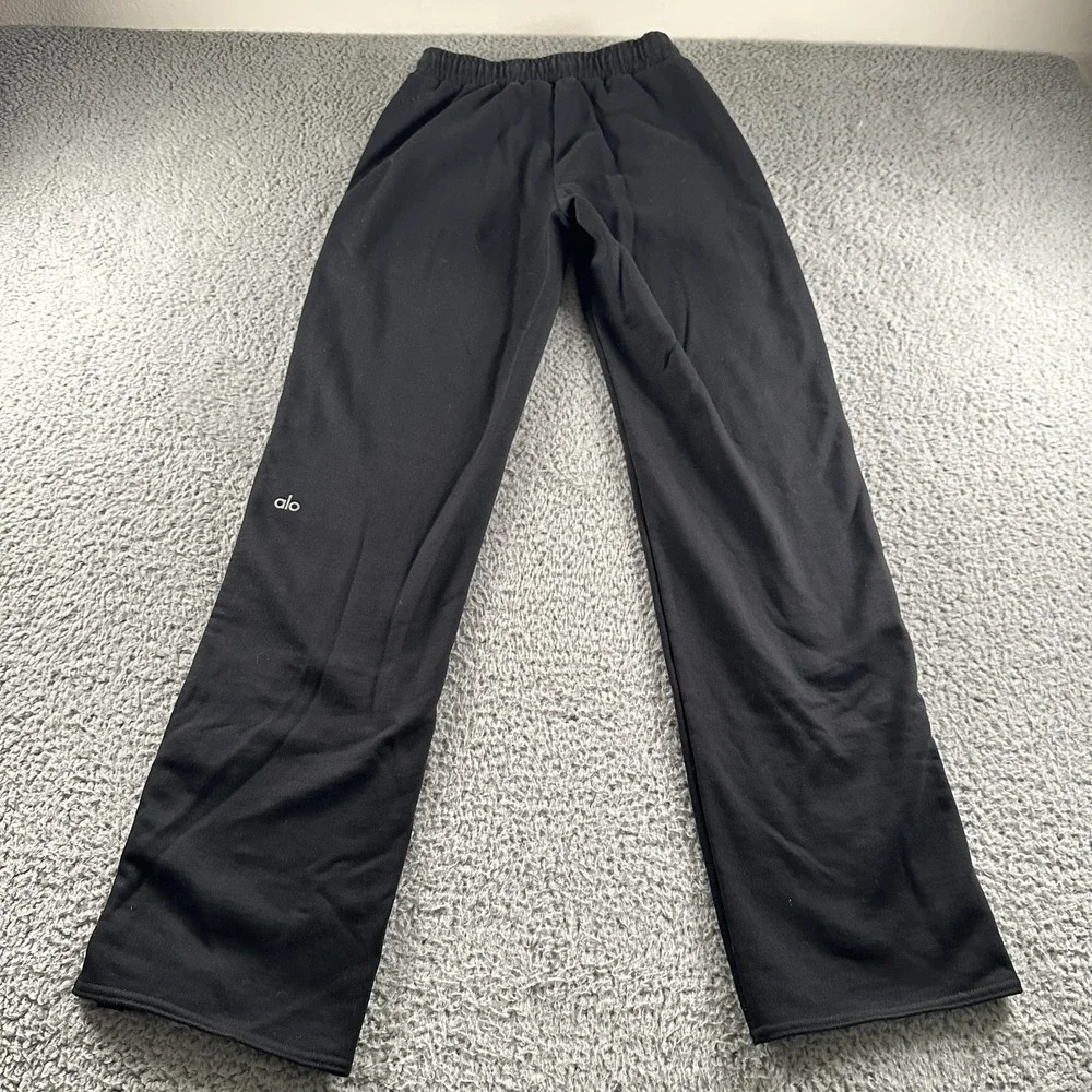 Alo Track Pants Womens S Black Snap Away Tear Away Sweatpants Active Lounge